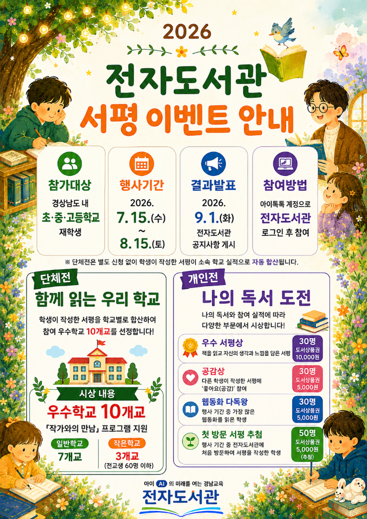 경상남도교육청 창의인재과_서평 이벤트 홍보포스터.png
